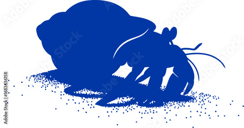 oceans cobalt hermit crab silhouette a tiny travelers coastal journey, homeward bound, isolated on transparent background