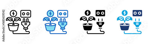 Bioenergy icon Multi Style Vector Illustration