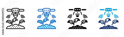 Smart Agriculture icon Multi Style Vector Illustration
