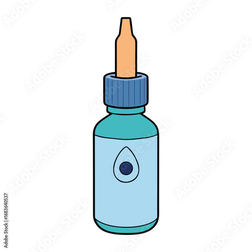 A small, portable eye-drop bottle with a pointed nozzle designed for precise application of liquid medicine or lubricants to relieve dryness, redness, or irritation.

