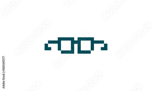 Minimalist Glasses Icon in Pixel Style