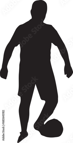 Silhouette of a soccer player kicking a ball demonstrating skill and sportsmanship on the field