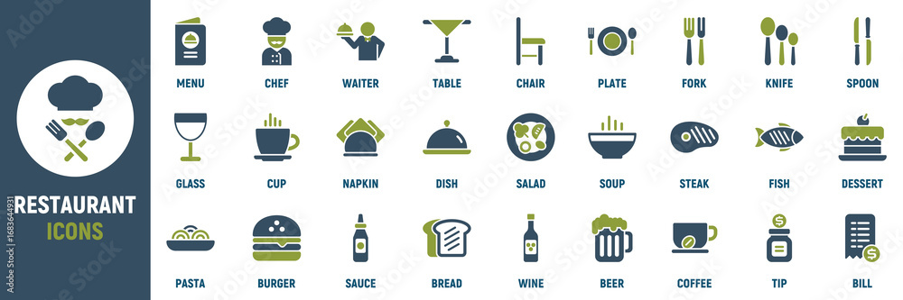 Fototapeta premium Restaurant icons.eps