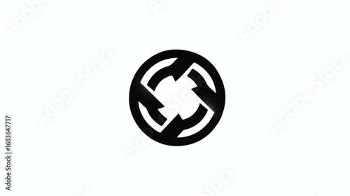 Abstract Cycle Arrow Graphic Black and White Minimalist Design for Business and Corporate Concepts