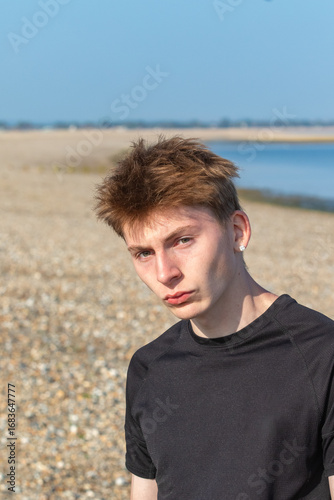 Teenage Boy Beach Portrait