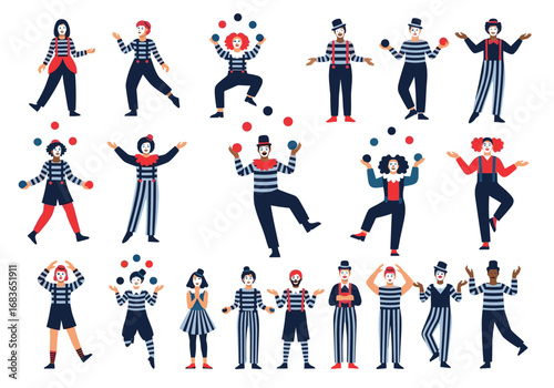 Circus performers entertain audiences with delightful juggling acts and diverse performances