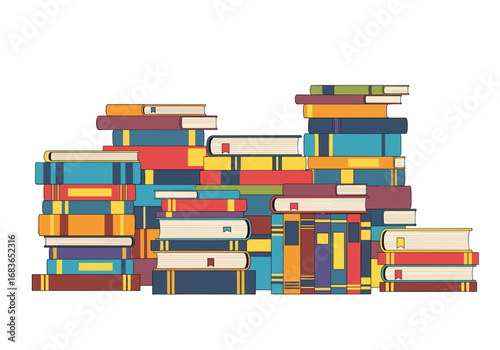 Exploring the world of knowledge through vast collections of bound literary works