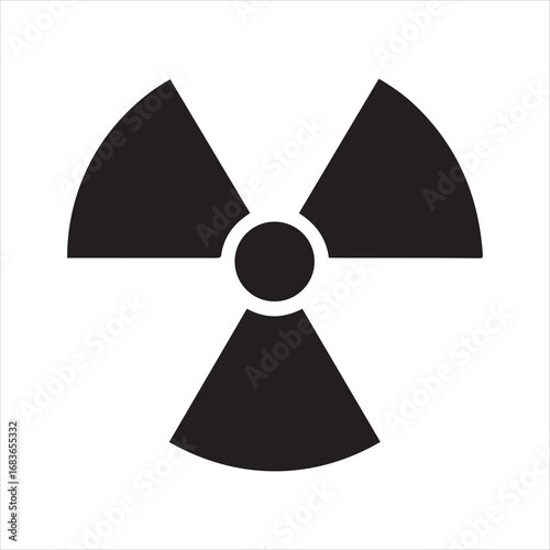 Radiation Symbol Black and White Silhouette Vector Illustration