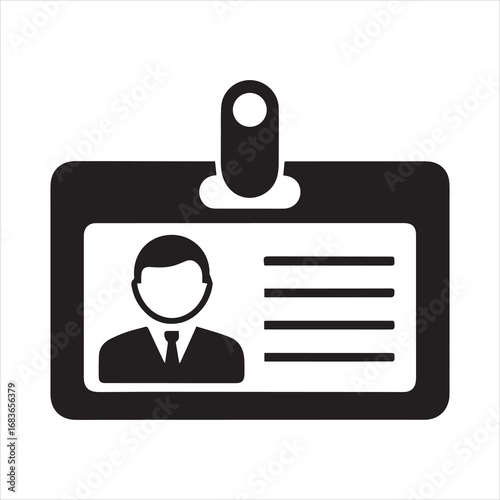  Id Badge Holder Silhouette vector illustration