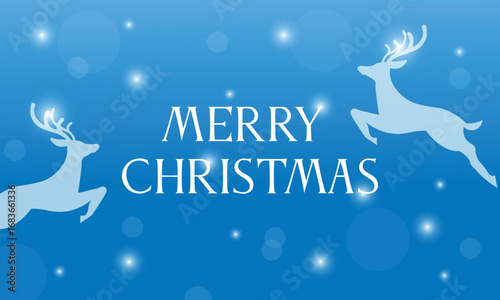 merry christmas card with glare and deer 