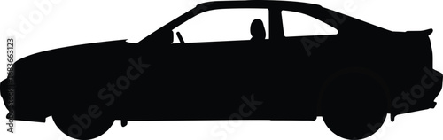 Silhouette sports car coupe side view vector graphic vector