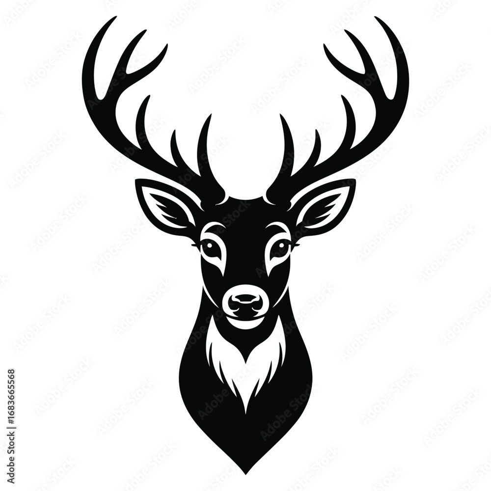Naklejka premium deer head silhouette