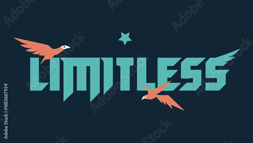 Limitless typography t shirt design isolated on white background