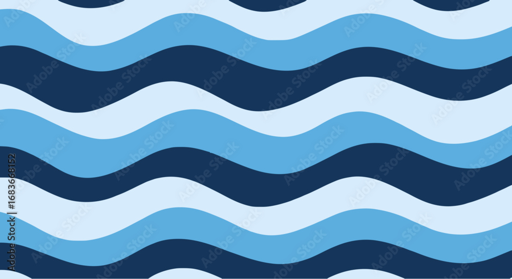 Obraz premium Abstract Blue Wave Pattern Background - Modern Seamless Design