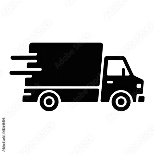 Fast delivery truck outline speeding design