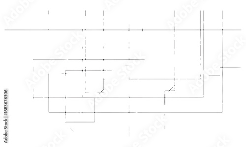Abstract Technical Diagram with Geometric Lines on White Background