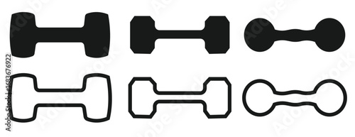 Heavy Dumbbell Solid  Flat Icon for gym workout. Dumbbell icon in black outline style for fitness and gym on a white background, Vector Illustration, eps10
