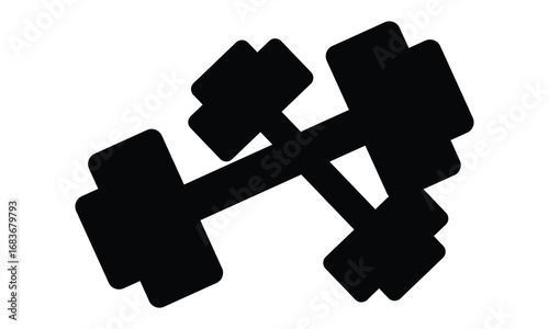 Heavy Dumbbell Flat Icon, Weight lifting dumbbell signs. Gym dumbbell collection, Isolated dumbbell silhouette vector illustration on white background, eps10  11:11