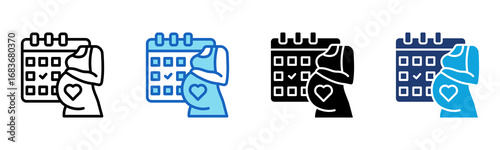 Maternity Leave icon Multi Style Vector Illustration