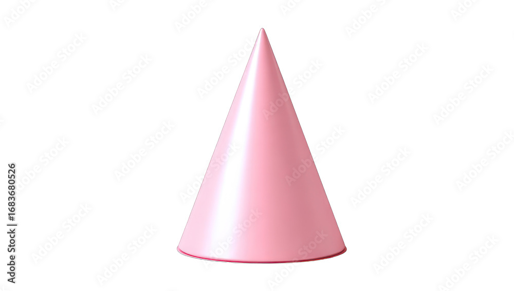 Fototapeta premium Solid pink cone against black background