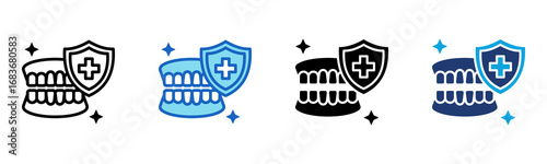 Dental Care icon Multi Style Vector Illustration