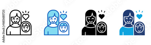 Motherhood icon Multi Style Vector Illustration
