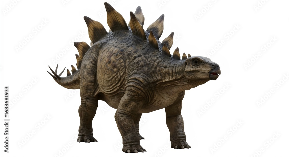 Fototapeta premium White Background Stegosaurus Cutout Optimized for Paleontology Conferences and Scientific Publications