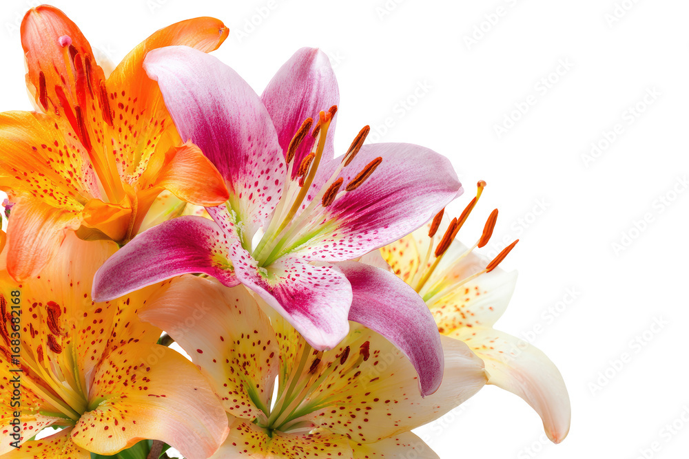 Fototapeta premium Close-up of vibrant lilies