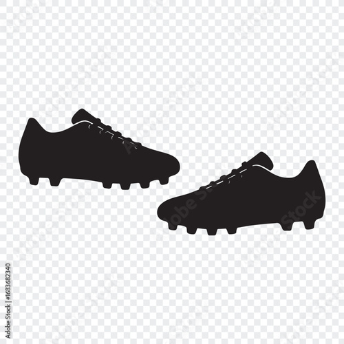 Soccer Cleats Silhouette – Black Football Shoes with Studs Icon