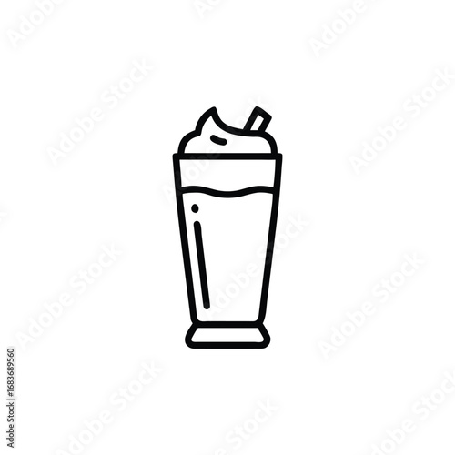 Refreshingly cold beverage in a clear glass captures the essence of summer refreshment vector