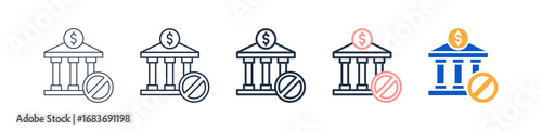 Bank different style icons set vector illustration. 