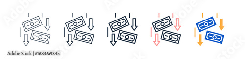 Inflation different style icons set vector illustration. 