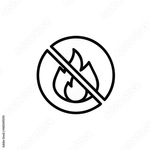 Gas burner ban or prohibited use of items graphic for environmental health and safety vector