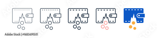 Bankruptcy different style icons set vector illustration. 