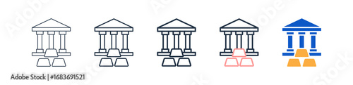 International Reserve different style icons set vector illustration. 