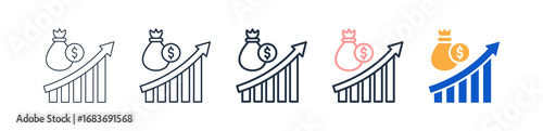 Inflation different style icons set vector illustration. 