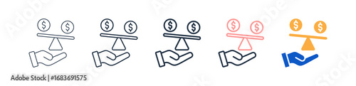 Liquidity different style icons set vector illustration. 