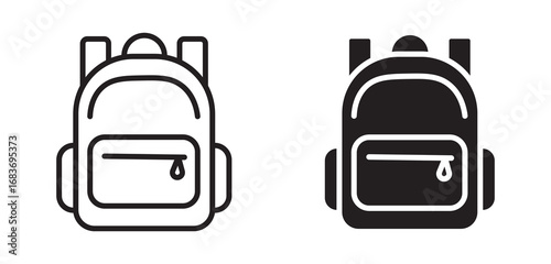 school begpack vector icon set  .