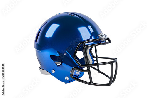  Blue American football helmet mockup on a transparent background