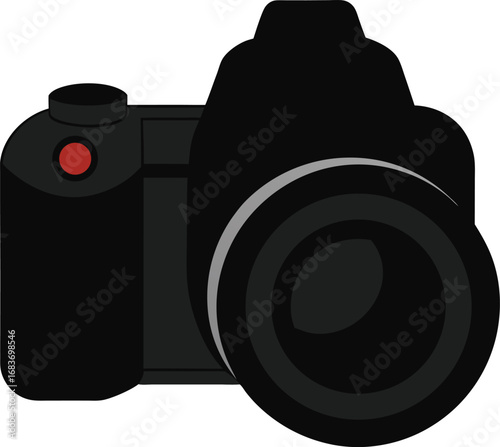 Professional dslr camera with interchangeable lens vector illustration isolated on white for graphic design transparent background