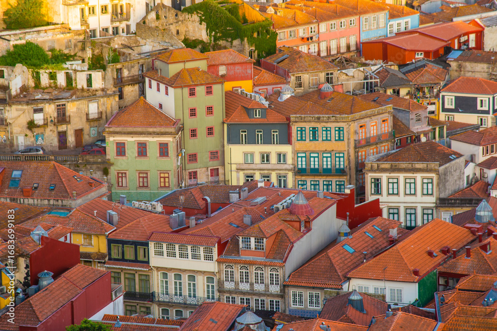 Obraz premium Porto, Portugal - July 9 2025: The panorama view of Porto city in Portugal