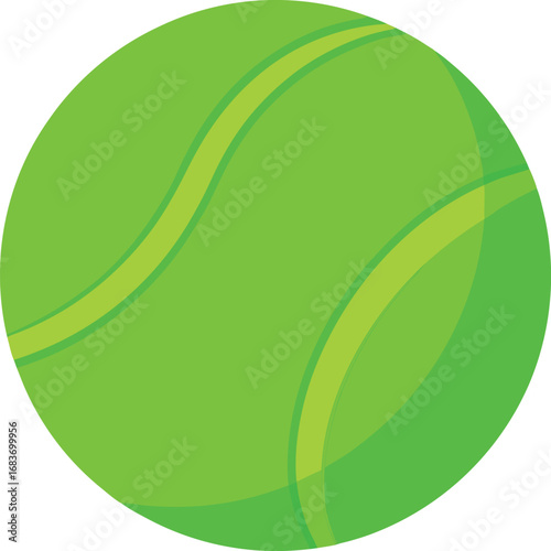 Vibrant green tennis ball with textured surface vector illustration isolated transparent background
