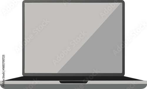 Silver closed slim laptop vector graphic for digital design and technology concepts transparent background