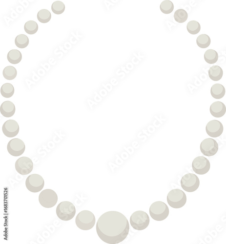 Elegant white pearl necklace jewelry vector illustration for fashion and luxury designs transparent background