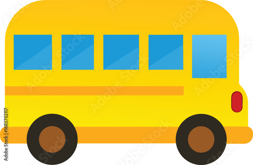 Vector illustration of a yellow toy school bus ideal for educational graphics transparent background
