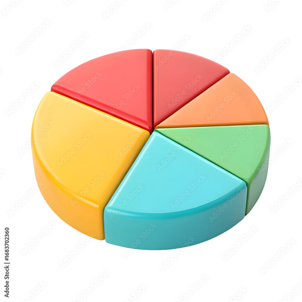 Colorful segmented circle graph data visualization isolated on a transparent background chart Colorful segmented circle graph data visualization isolated on a transparent background chart