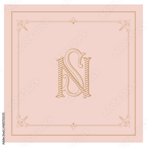 SN, NS, logo SN, Letter SN,  Monogram SN,Wedding Monogram, Wedding Logo, Logo Design , Monogram Vintage