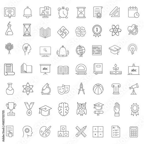 Book Line Icons Editable Stroke, Book line vector icon set. The set contains icons: Book, Audiobook, E-Reader, Studying, Tutorial, Personal Organizer, Diary, Reference Book.