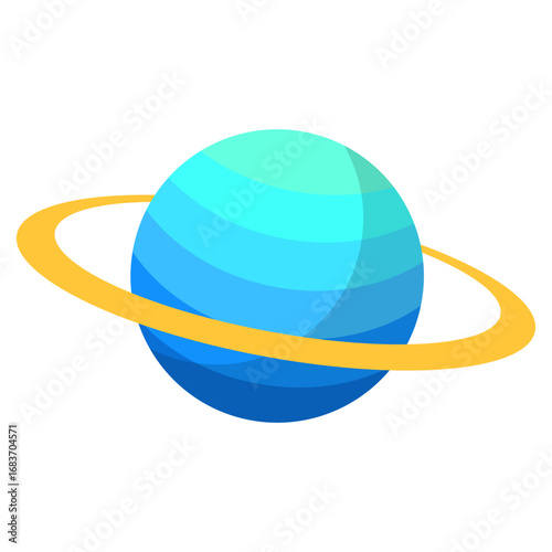 Illustration of Planet Saturn with Rings