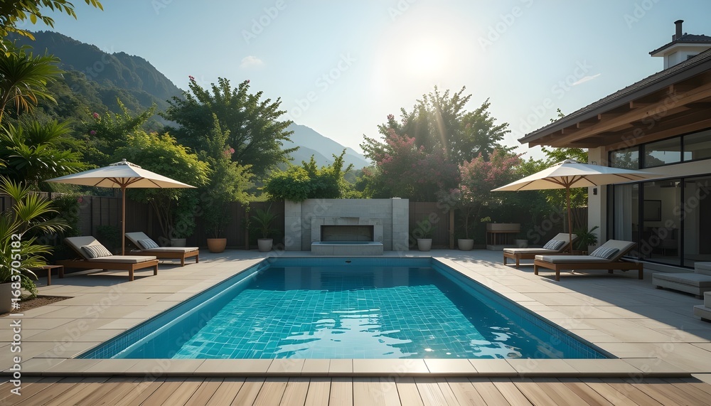 Fototapeta premium Home pool sun shen